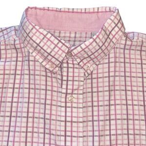 Resistol Ranch Mens Pink And White Plaid Shirt